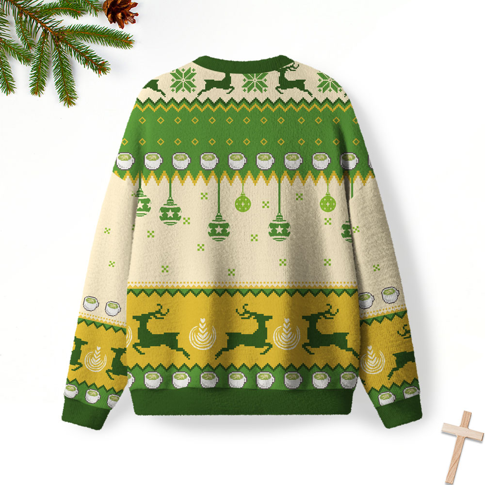 Jesus Loves You So Matcha Christian Lightweight Sweater