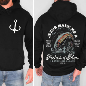 Image of Jesus Made Me A Fisher Of Men Mark 1:17 Christian Hoodie