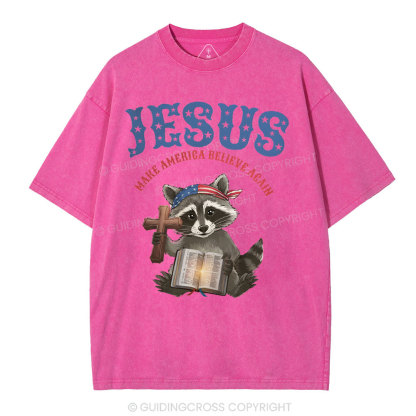 Jesus Make America Again Christian Washed T-Shirt