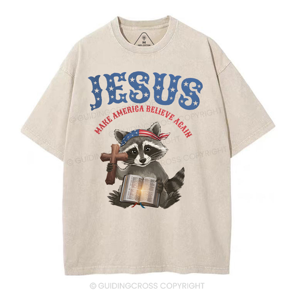 Jesus Make America Again Christian Washed T-Shirt