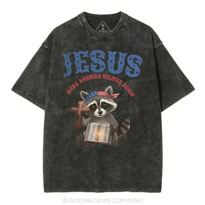 Jesus Make America Again Christian Washed T-Shirt