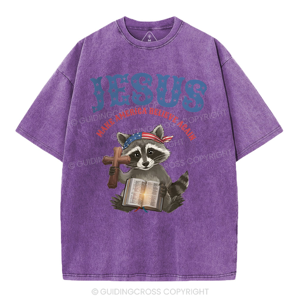 Jesus Make America Again Christian Washed T-Shirt
