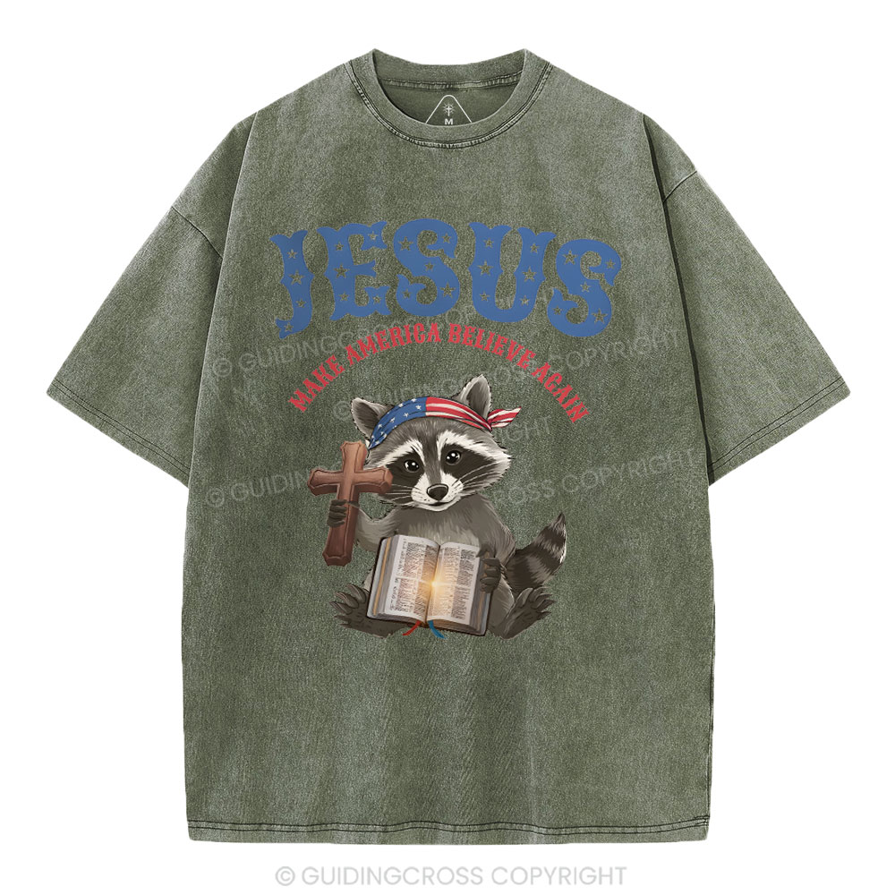 Jesus Make America Again Christian Washed T-Shirt