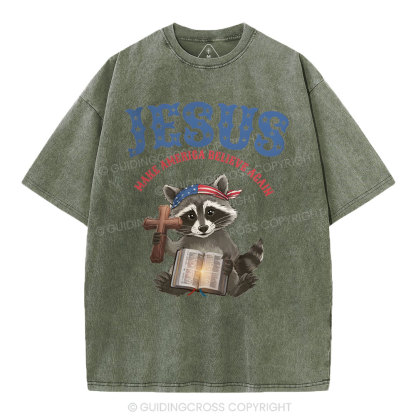 Jesus Make America Again Christian Washed T-Shirt