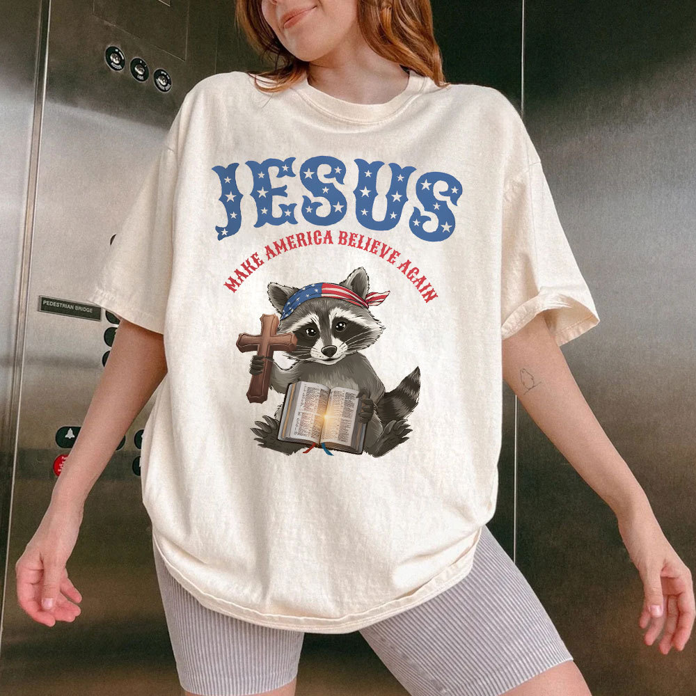 Jesus Make America Again Christian Washed T-Shirt