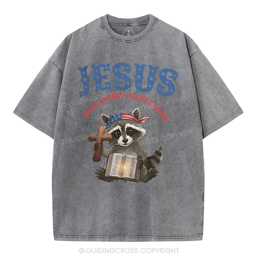 Jesus Make America Again Christian Washed T-Shirt