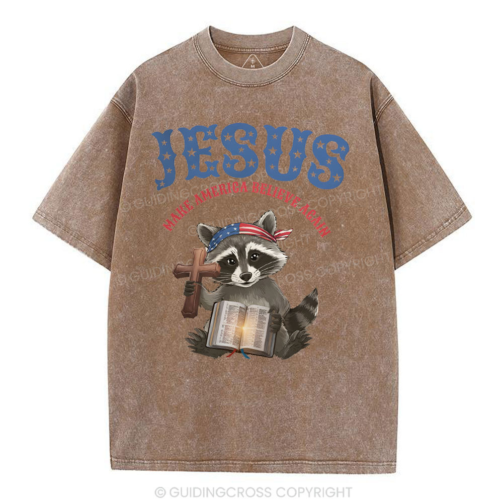 Jesus Make America Again Christian Washed T-Shirt