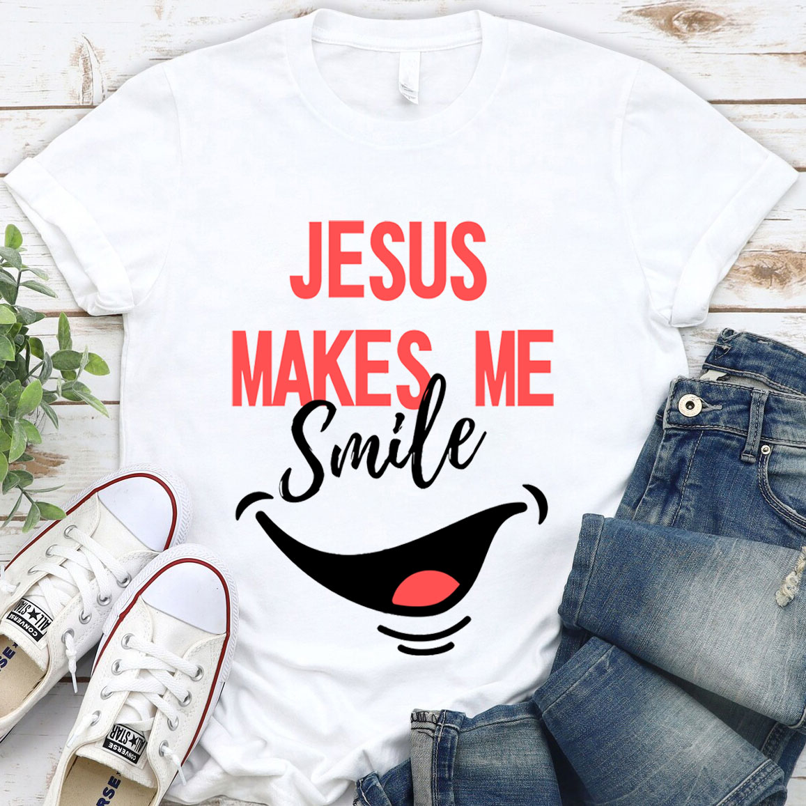 Jesus Make Me Smile Christian T-Shirt