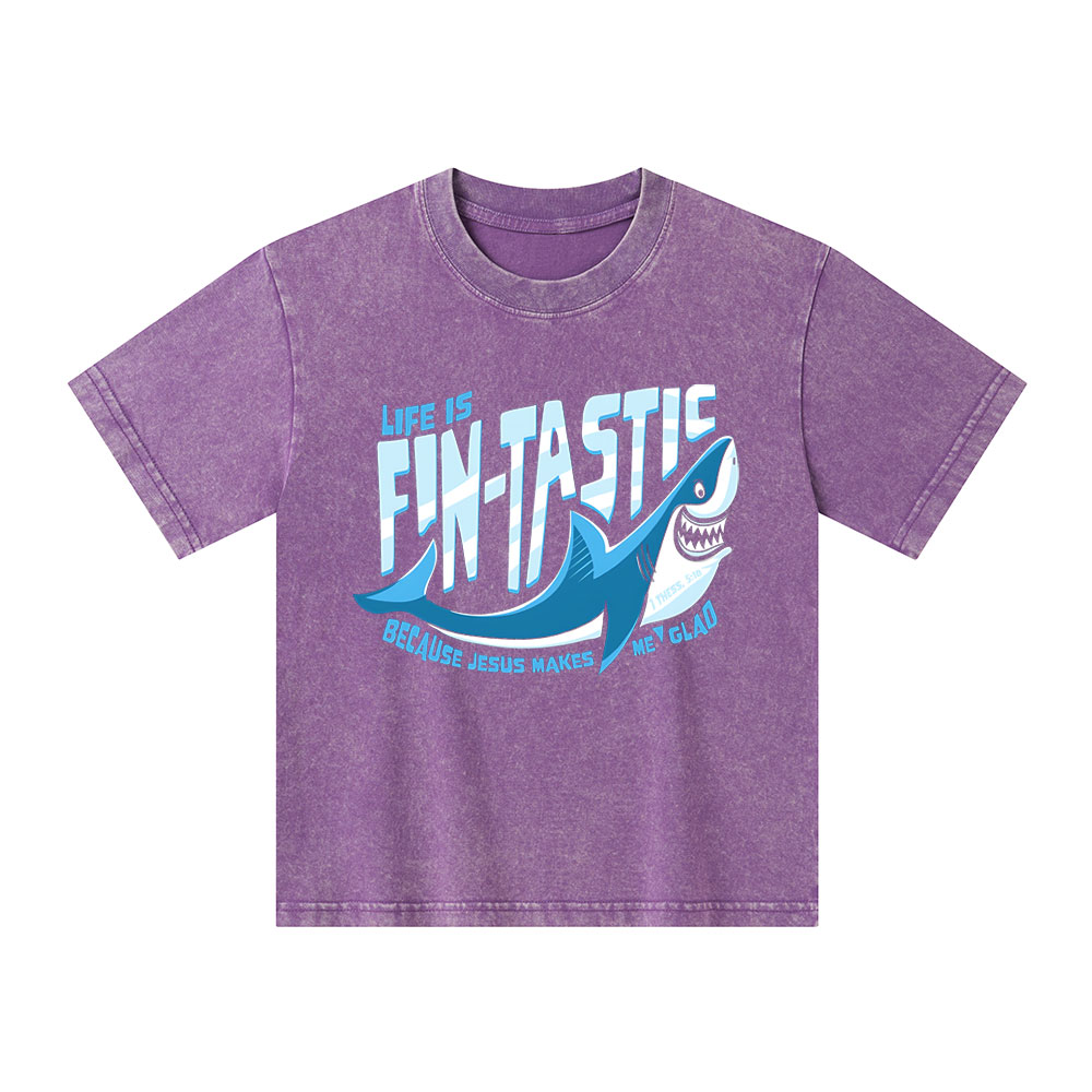 Jesus Makes Me Glad Christian Washed Kid T-Shirt