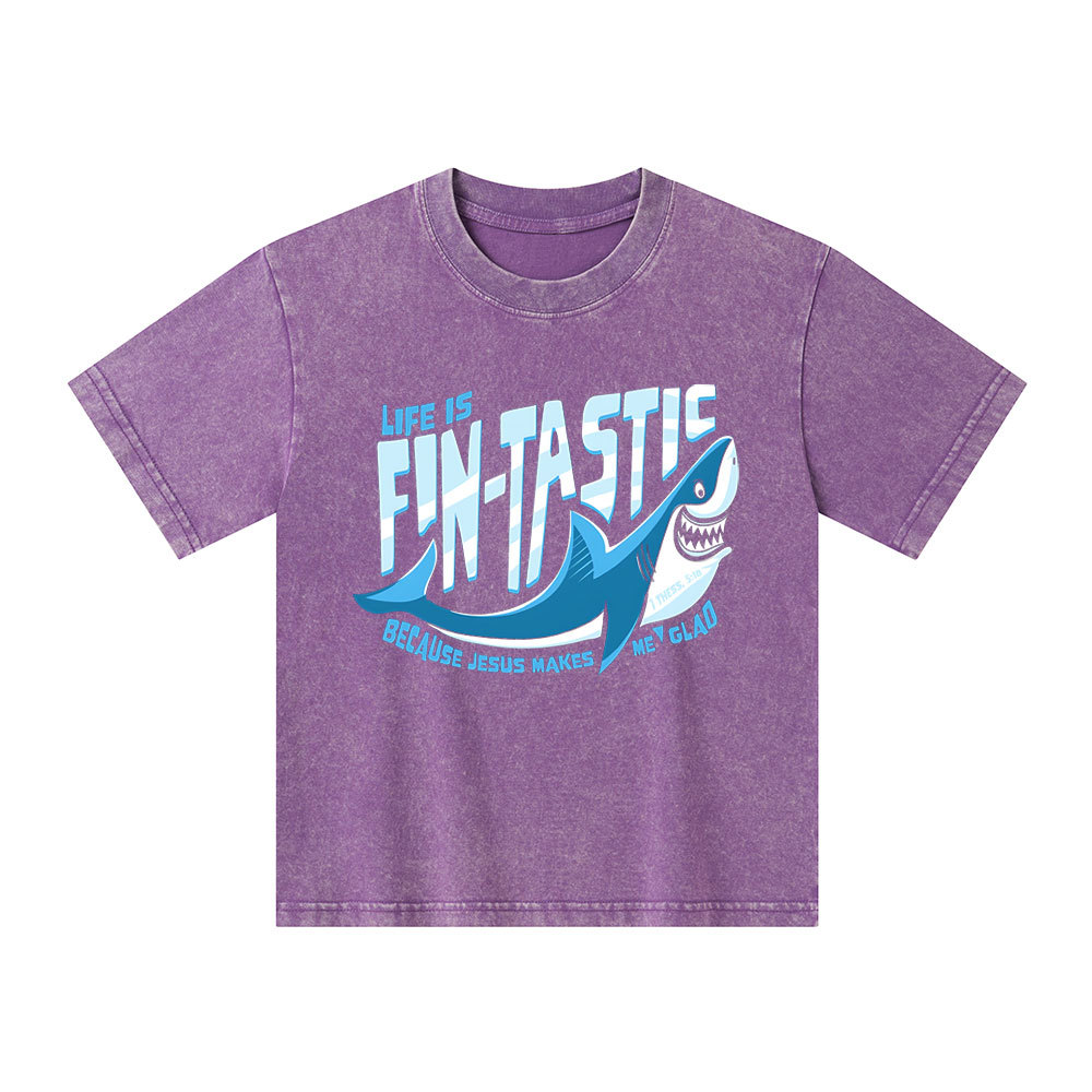 Jesus Makes Me Glad Christian Washed Kid T-Shirt