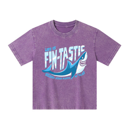 Jesus Makes Me Glad Christian Washed Kid T-Shirt