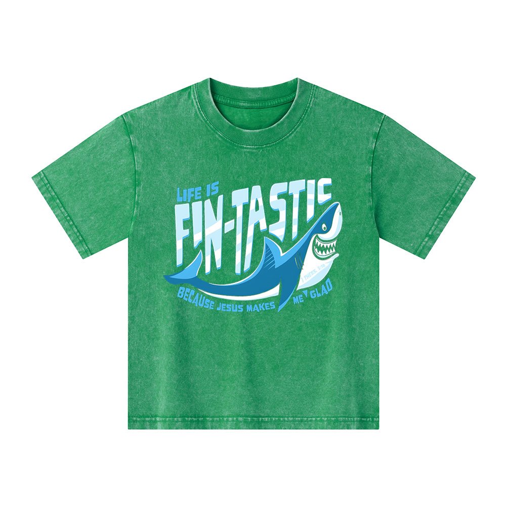 Jesus Makes Me Glad Christian Washed Kid T-Shirt