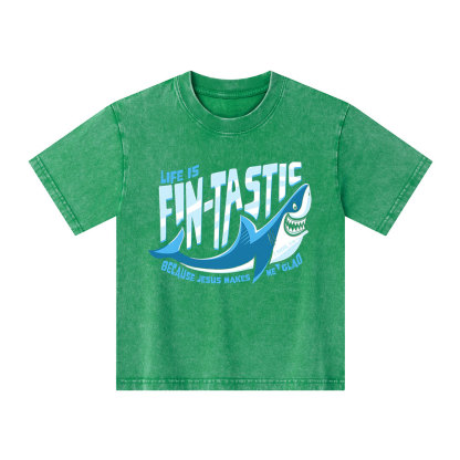 Jesus Makes Me Glad Christian Washed Kid T-Shirt