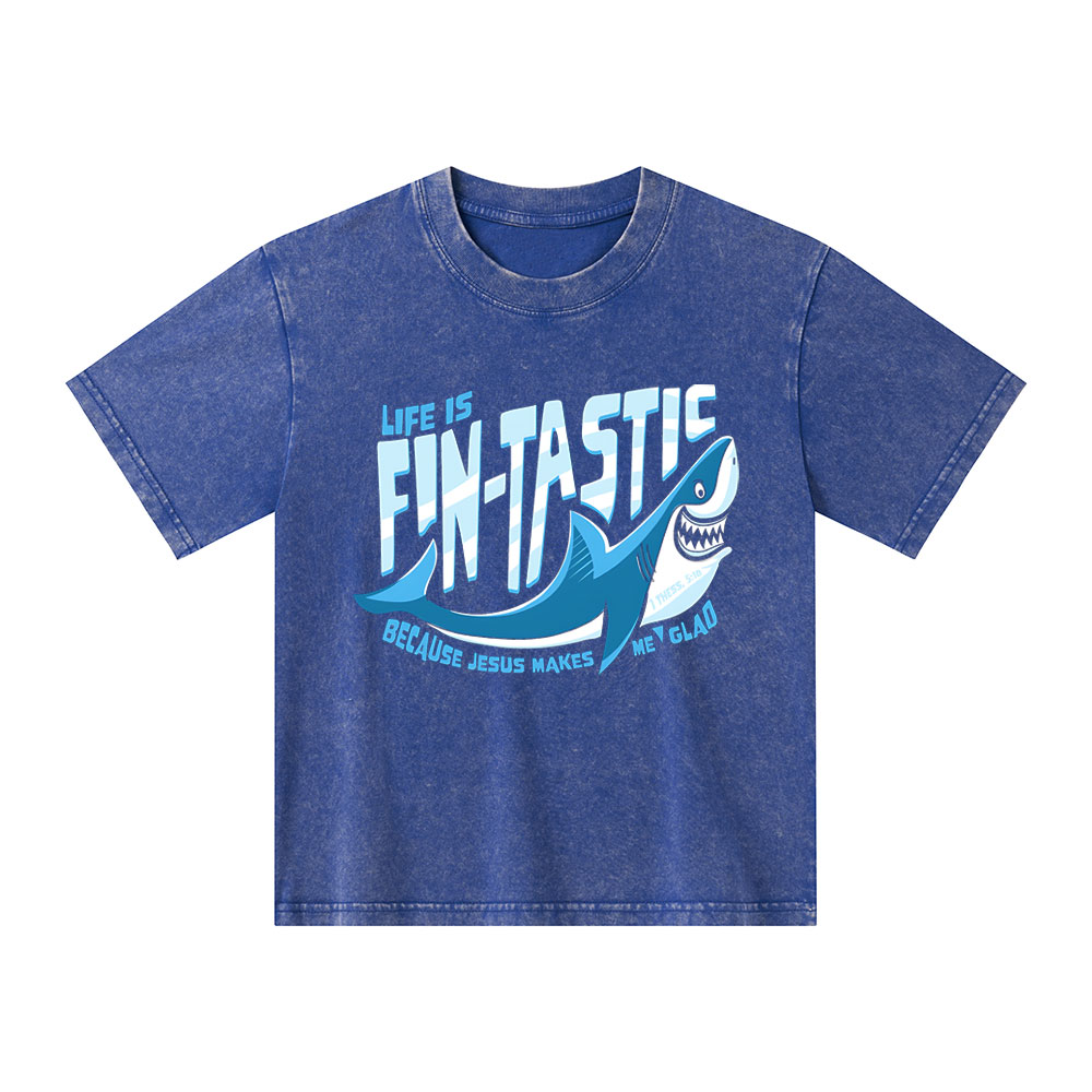 Jesus Makes Me Glad Christian Washed Kid T-Shirt