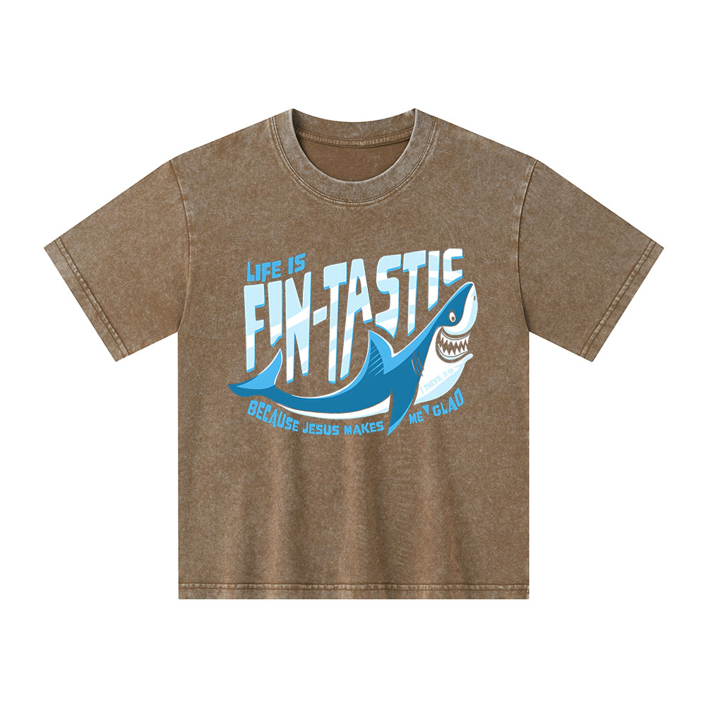 Jesus Makes Me Glad Christian Washed Kid T-Shirt