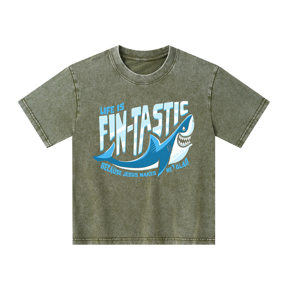 Jesus Makes Me Glad Christian Washed Kid T-Shirt