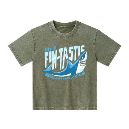 Jesus Makes Me Glad Christian Washed Kid T-Shirt