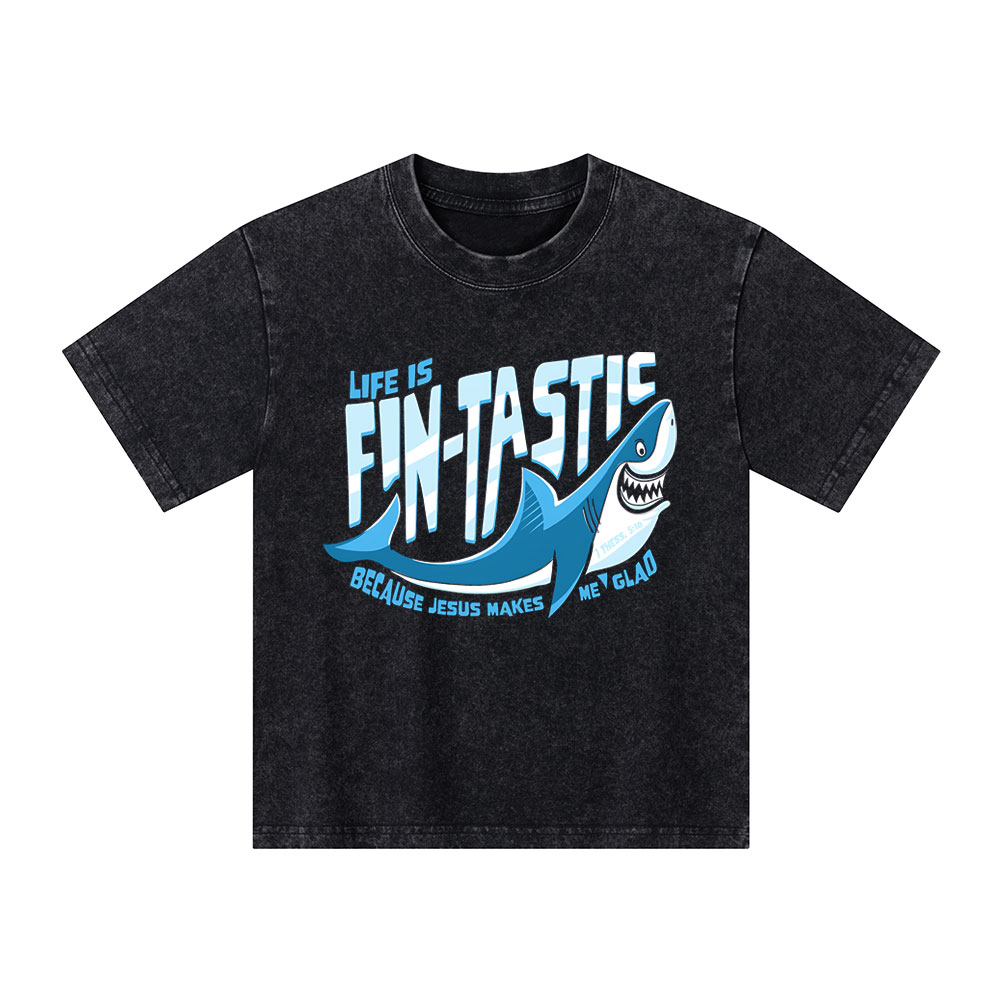 Jesus Makes Me Glad Christian Washed Kid T-Shirt