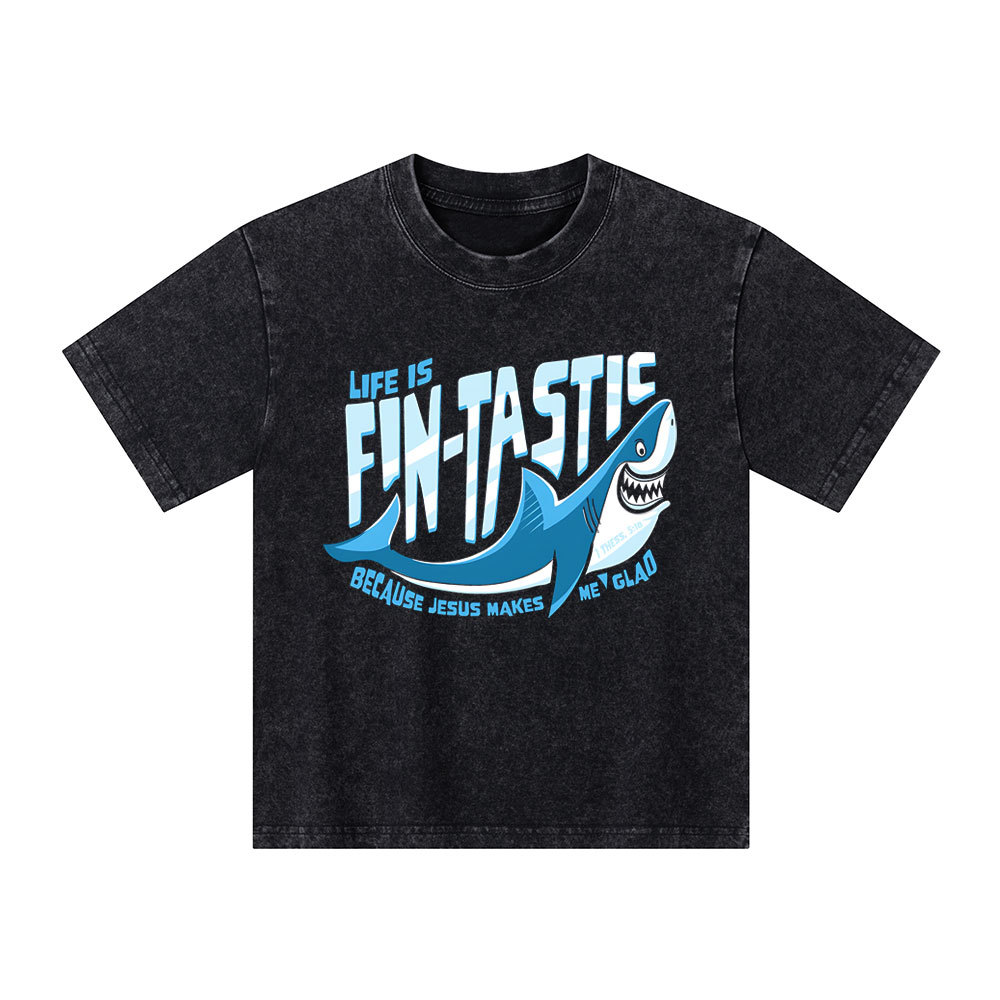 Jesus Makes Me Glad Christian Washed Kid T-Shirt