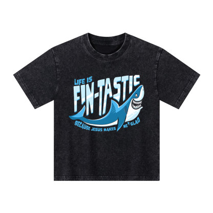 Jesus Makes Me Glad Christian Washed Kid T-Shirt