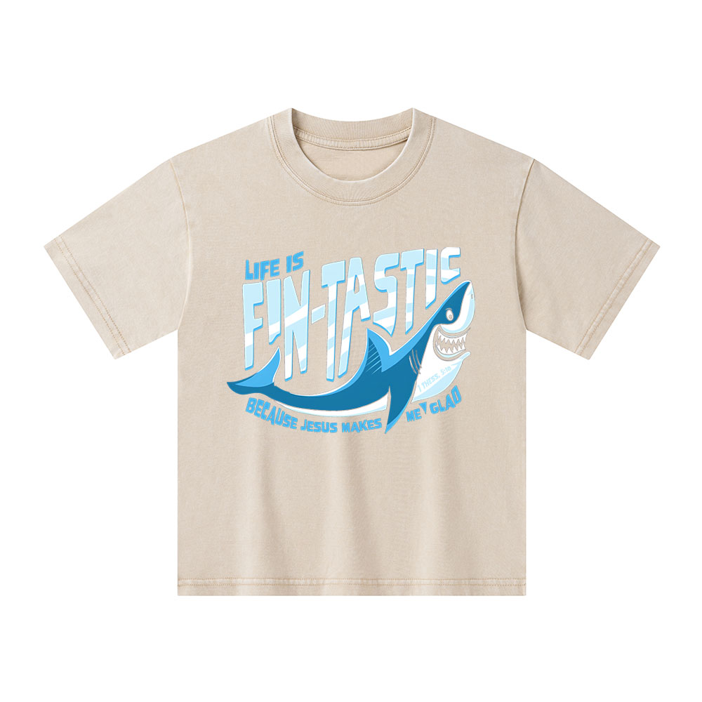 Jesus Makes Me Glad Christian Washed Kid T-Shirt