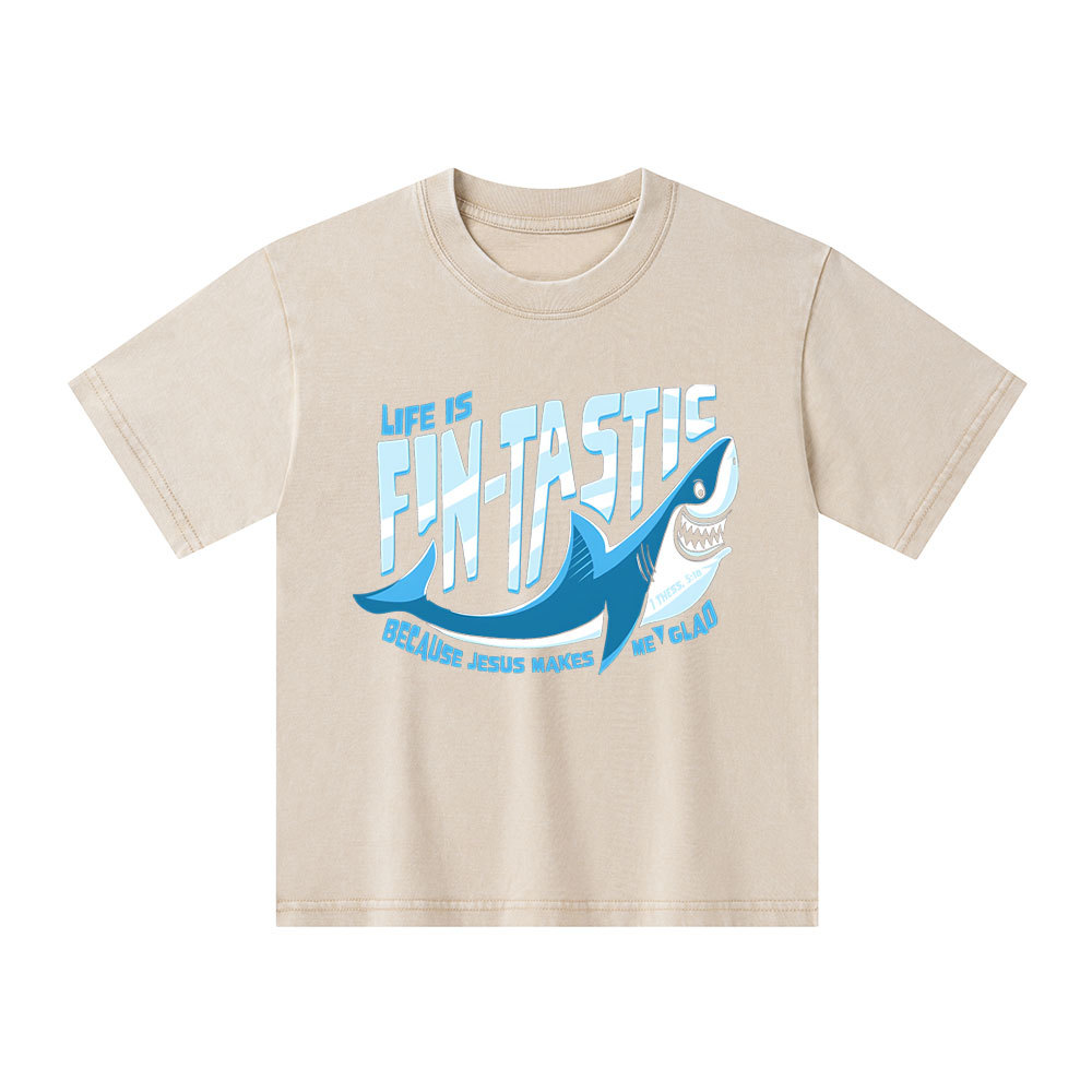 Jesus Makes Me Glad Christian Washed Kid T-Shirt