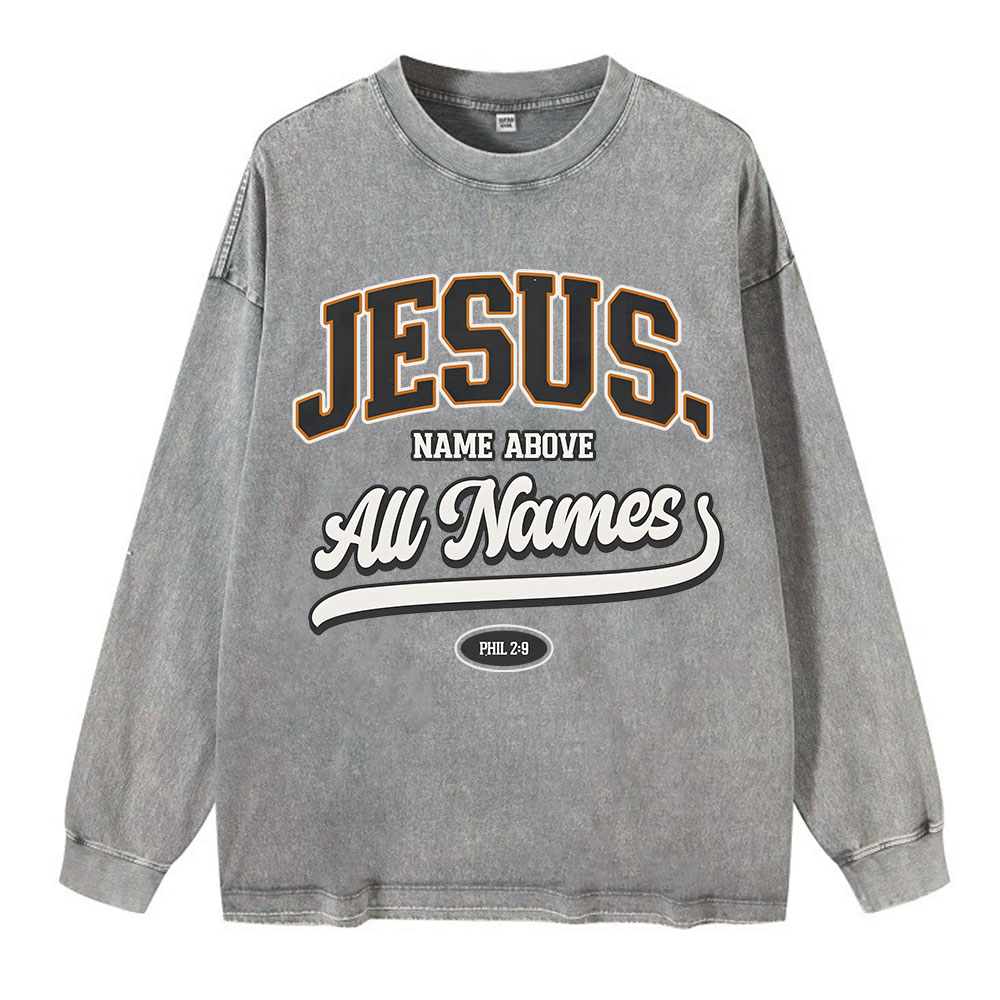 Sample Washed Long Sleeve T-Shirt Sale - GuidingCross
