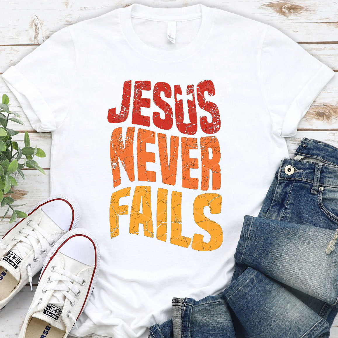 Jesus Never Fails Christian T-Shirt