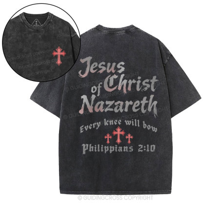 Jesus Of Christ Nazareth Christian Washed T-Shirt