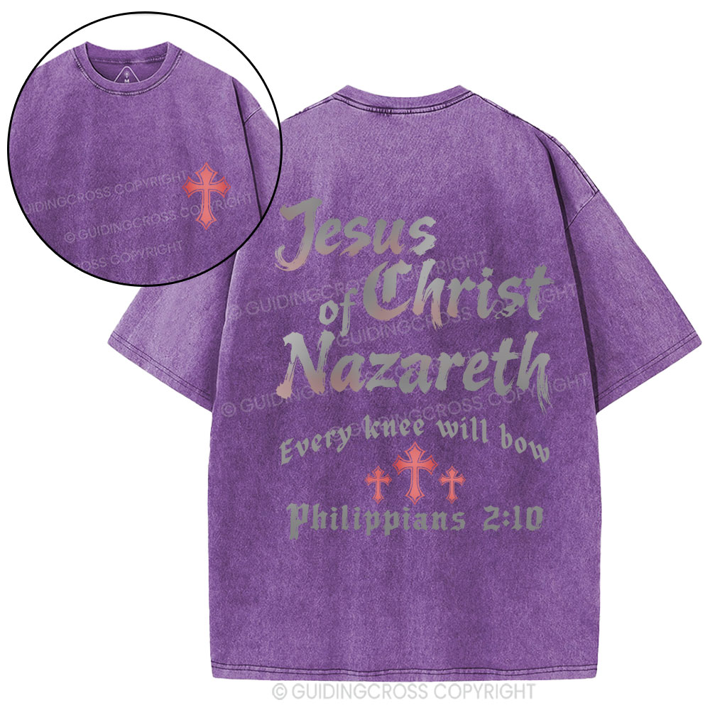 Jesus Of Christ Nazareth Christian Washed T-Shirt