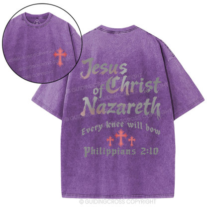 Jesus Of Christ Nazareth Christian Washed T-Shirt