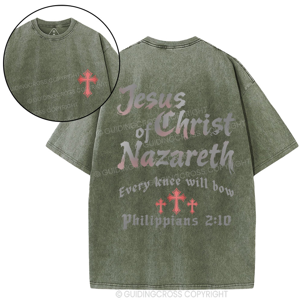 Jesus Of Christ Nazareth Christian Washed T-Shirt