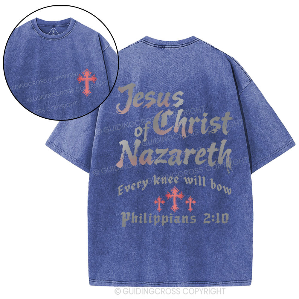 Jesus Of Christ Nazareth Christian Washed T-Shirt