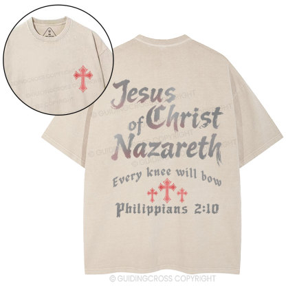 Jesus Of Christ Nazareth Christian Washed T-Shirt