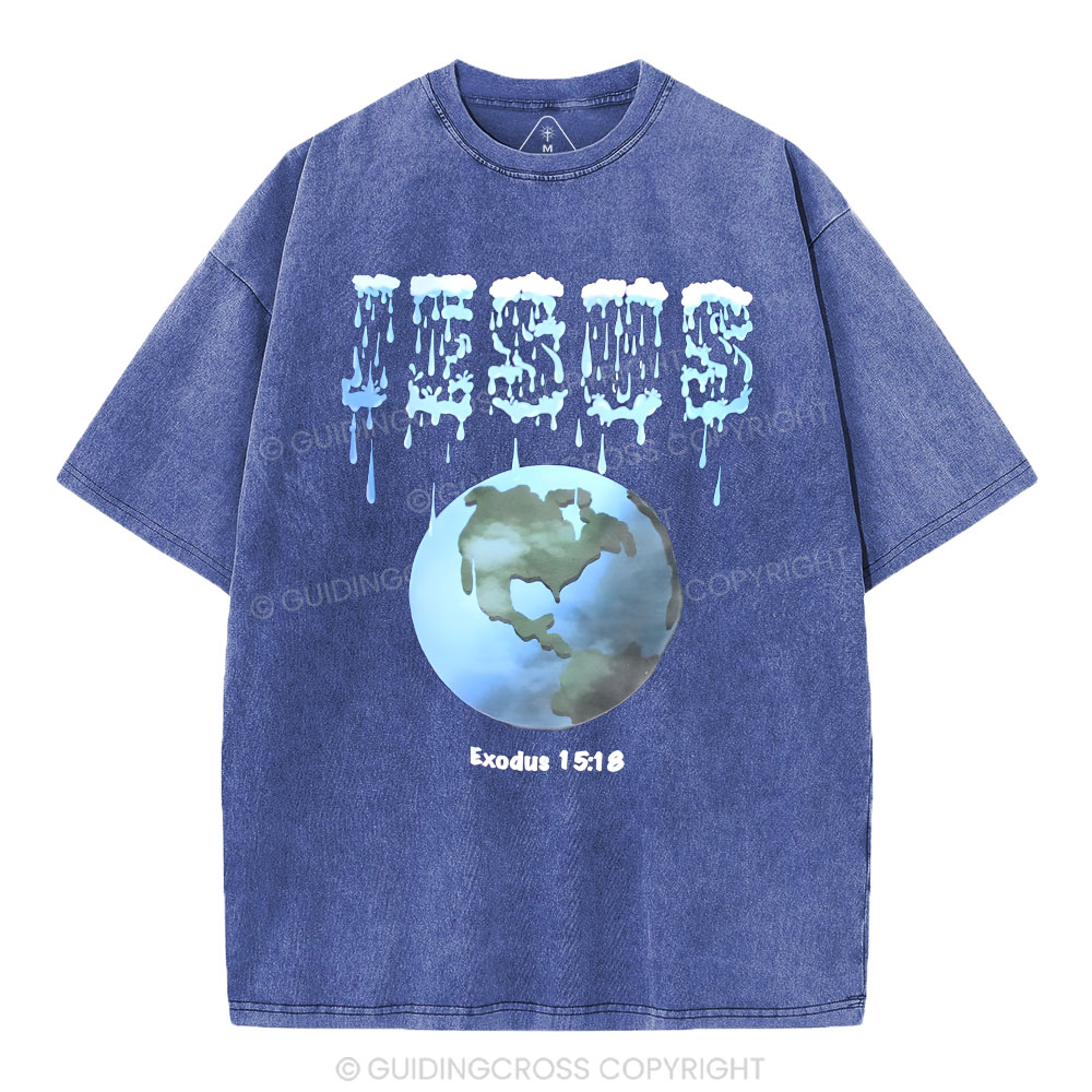 Jesus On The Earth Christian Washed T-Shirt