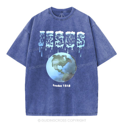 Jesus On The Earth Christian Washed T-Shirt
