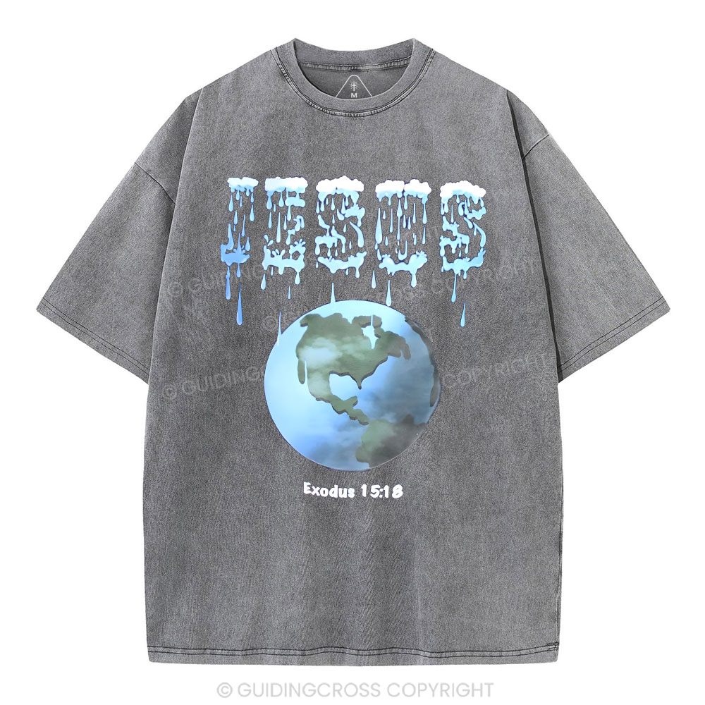 Jesus On The Earth Christian Washed T-Shirt