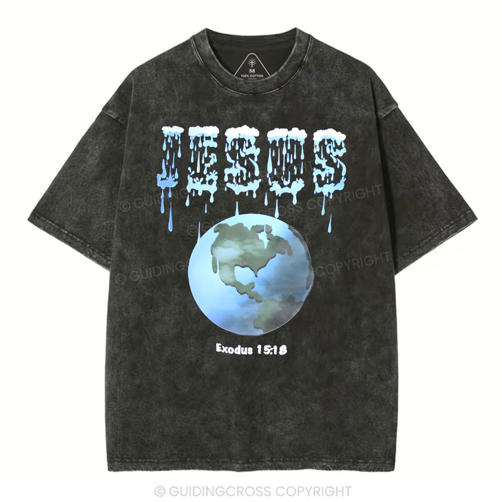Jesus On The Earth Christian Washed T-Shirt
