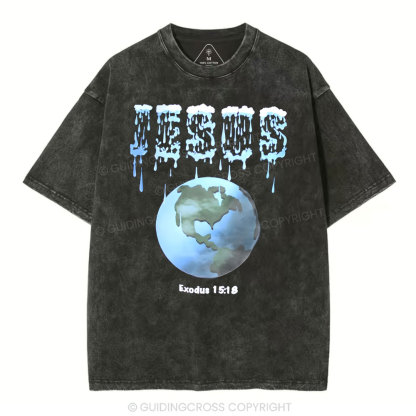 Jesus On The Earth Christian Washed T-Shirt