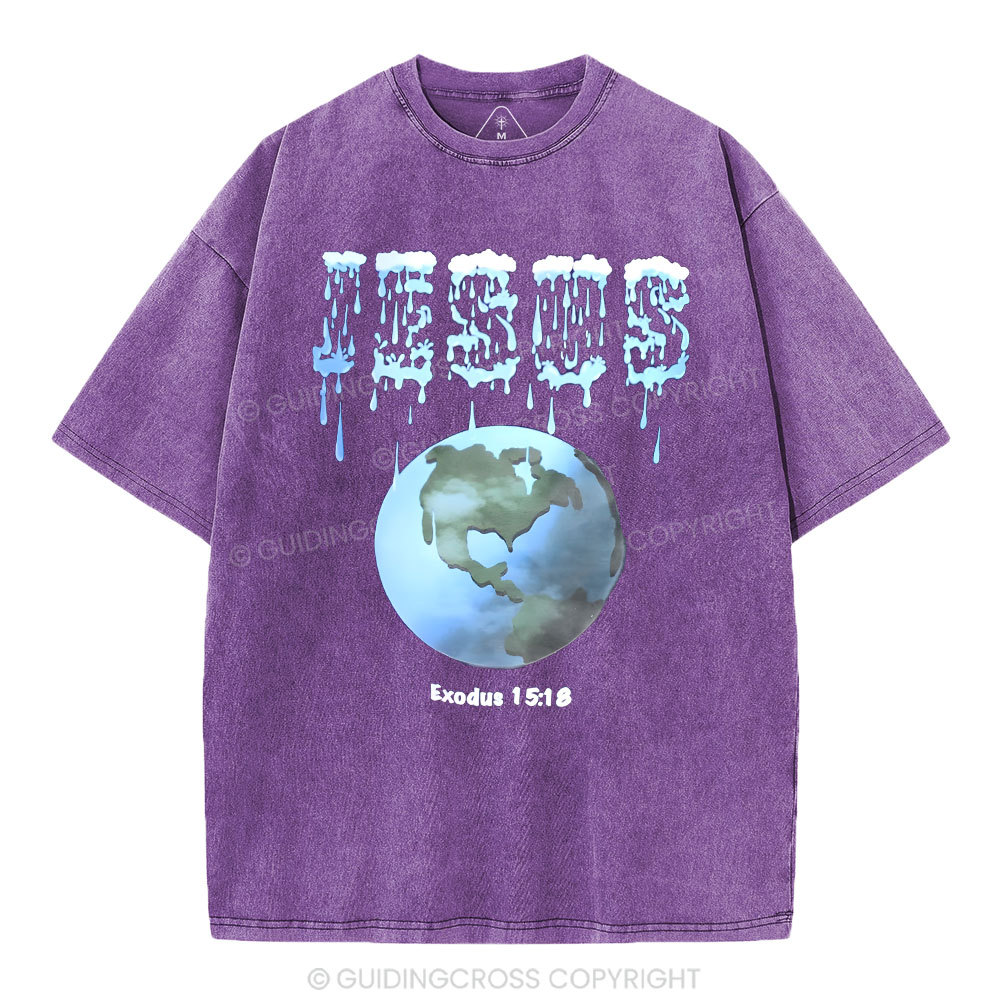 Jesus On The Earth Christian Washed T-Shirt