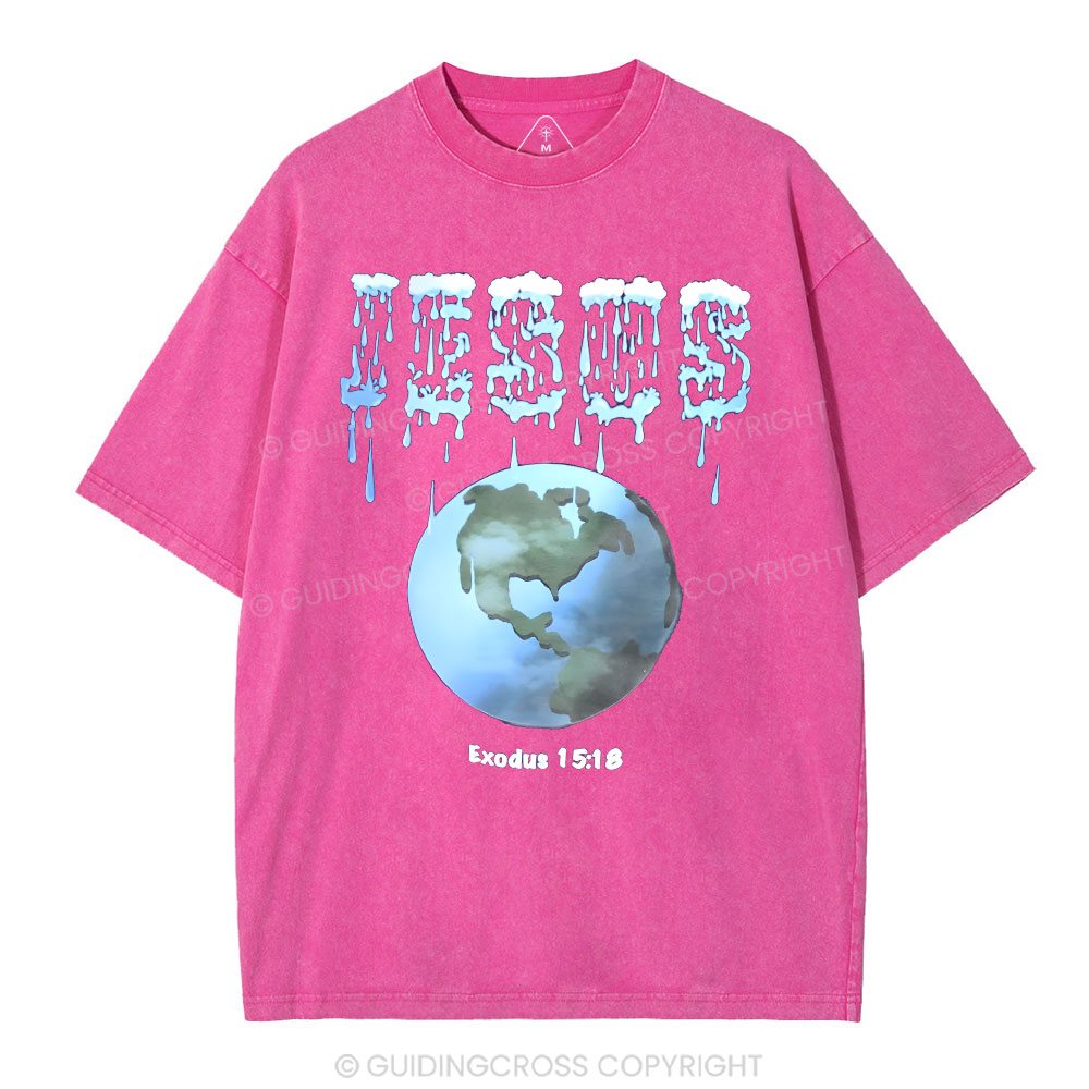 Jesus On The Earth Christian Washed T-Shirt