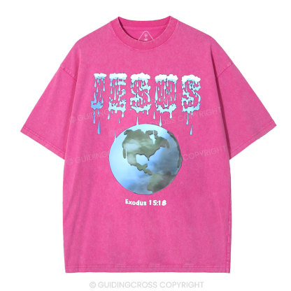 Jesus On The Earth Christian Washed T-Shirt