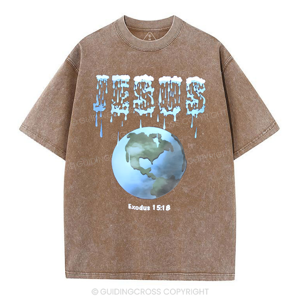 Jesus On The Earth Christian Washed T-Shirt