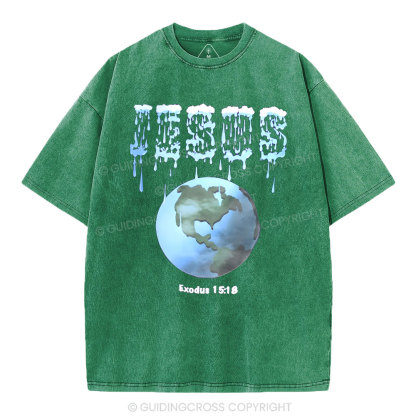 Jesus On The Earth Christian Washed T-Shirt
