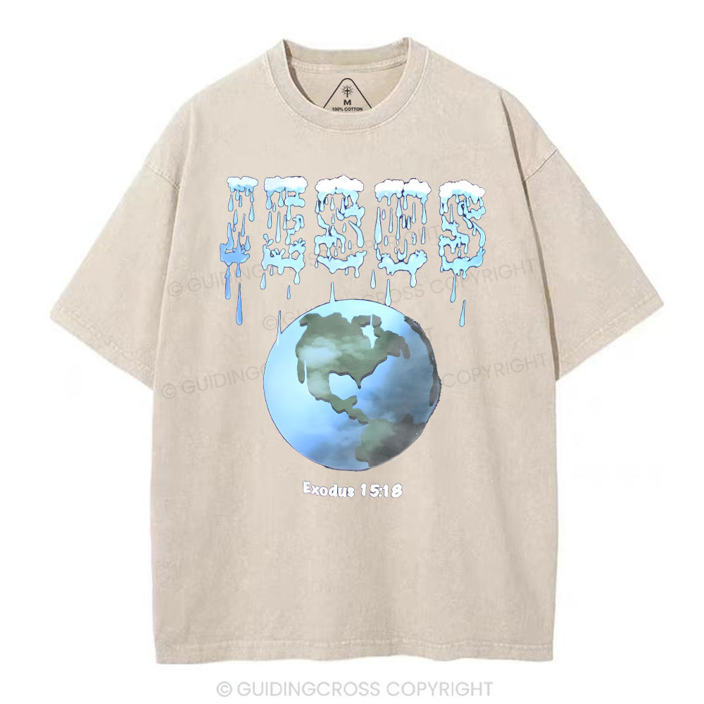 Jesus On The Earth Christian Washed T-Shirt