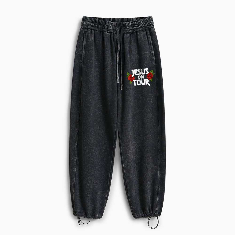 Jesus On Tour Christian Washed Sweatpants
