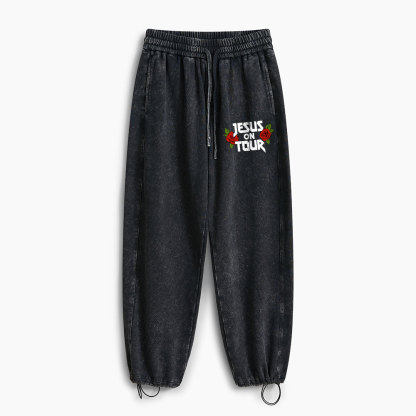 Jesus On Tour Christian Washed Sweatpants