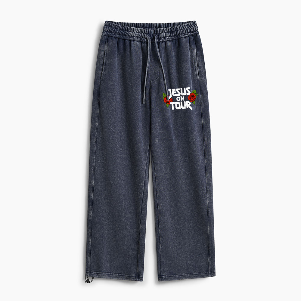 Jesus On Tour Christian Washed Sweatpants
