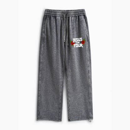 Jesus On Tour Christian Washed Sweatpants