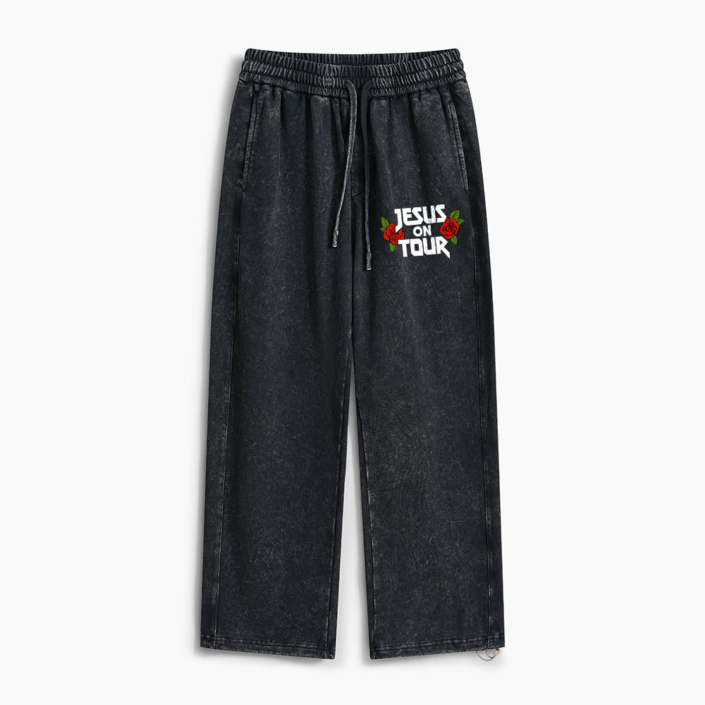 Jesus On Tour Christian Washed Sweatpants